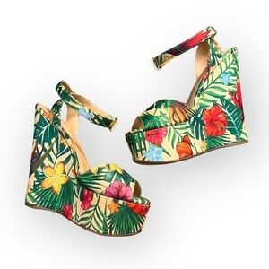 Floral Wedge Sandals